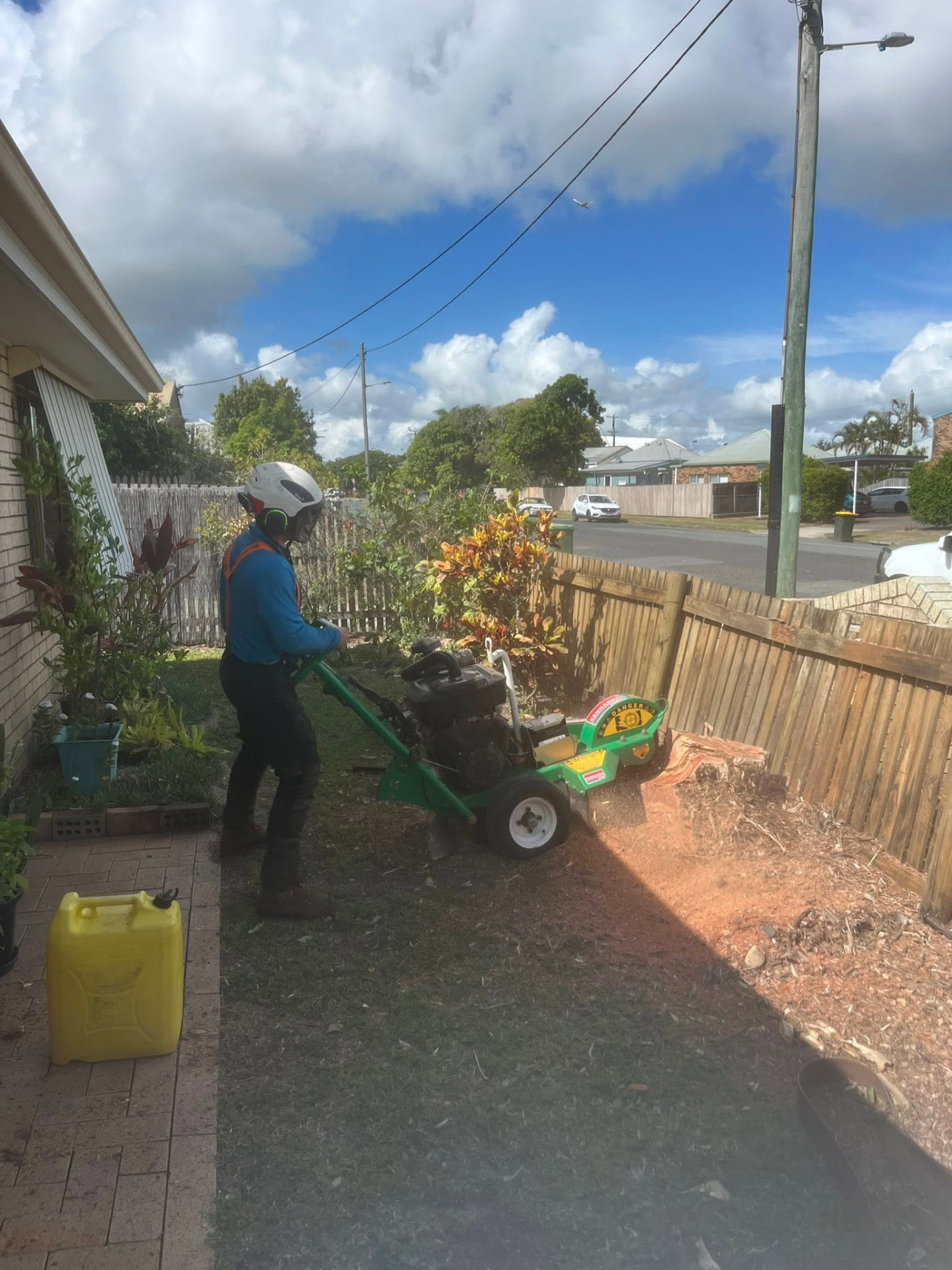 Stump ground out and the area cleaned up